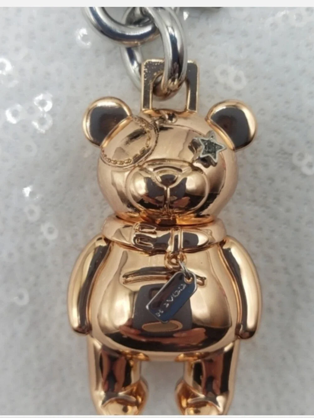 Coach Rose Gold 3D Bag Charm Keychain Limited Edition
